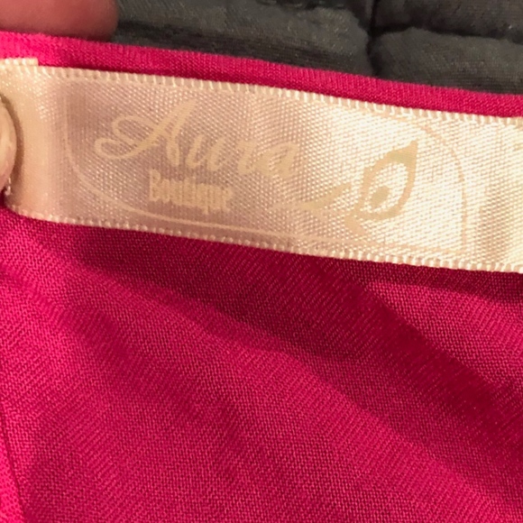 SOLD Red and Pink Aura Boutique Color Block Dress - Picture 3 of 5